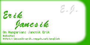 erik jancsik business card